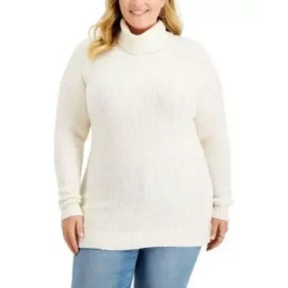 Style & Co Women’s Plus Size Cowl Neck Soft Sweater Tunic, Pebble  Heather, 2X - Picture 1 of 13